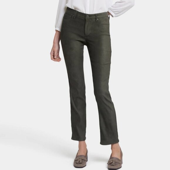 NYDJ Sheri Slim Leg Legging Pants in Dark Green - Picture 1 of 8